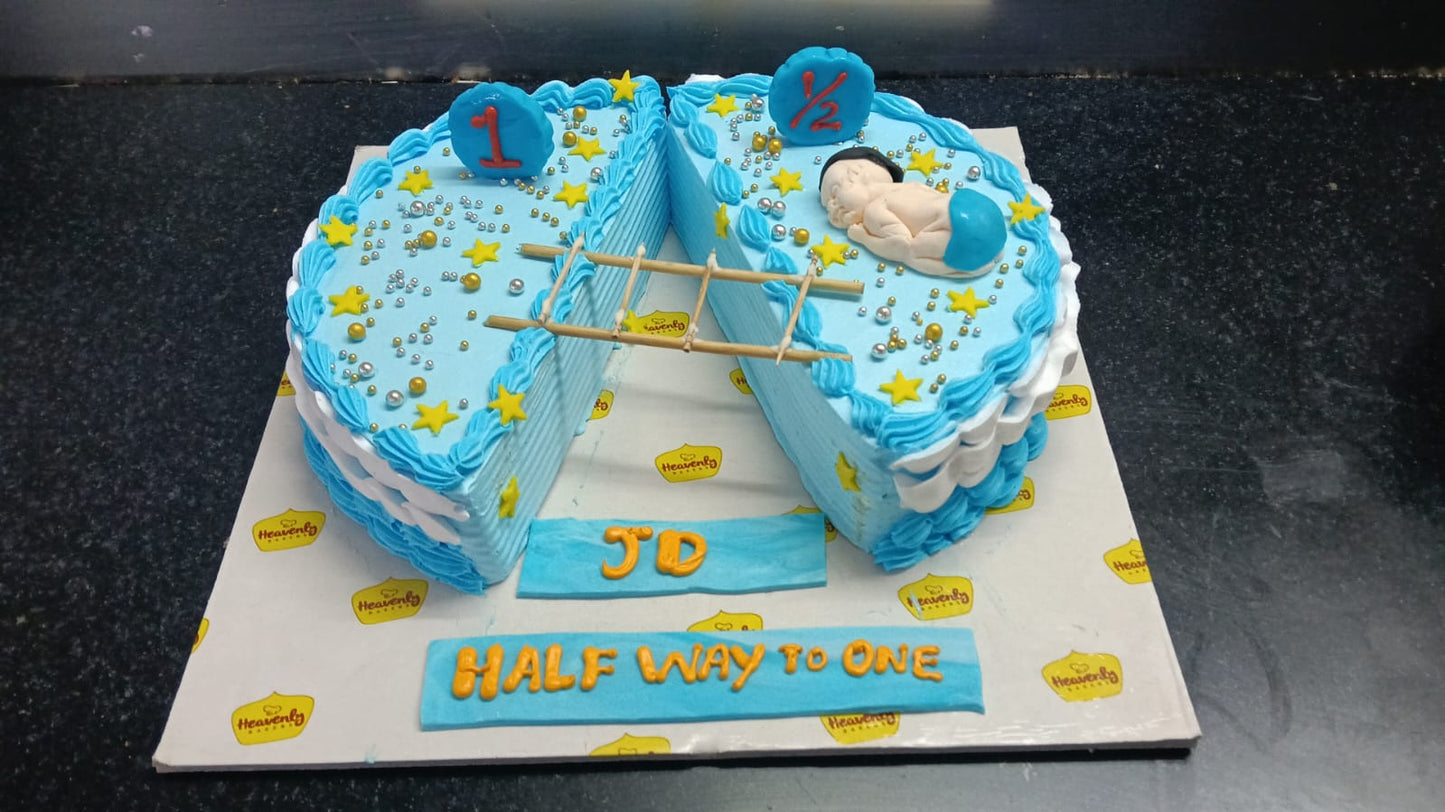 Half Birthday White Forest Cake π